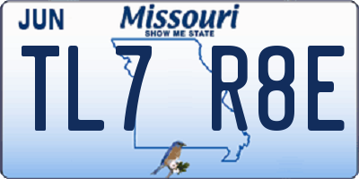 MO license plate TL7R8E