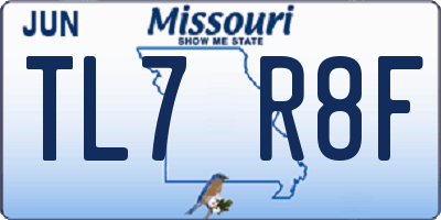 MO license plate TL7R8F