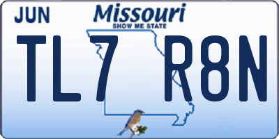 MO license plate TL7R8N