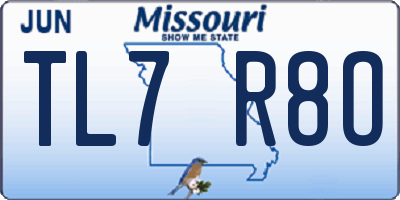 MO license plate TL7R8O