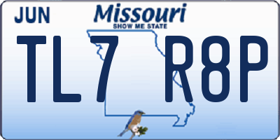 MO license plate TL7R8P