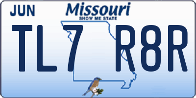MO license plate TL7R8R