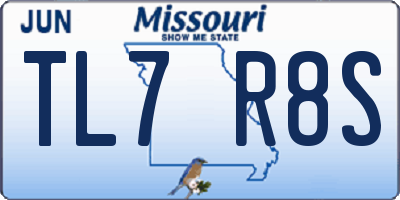MO license plate TL7R8S