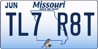 MO license plate TL7R8T