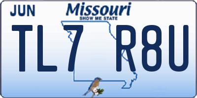 MO license plate TL7R8U