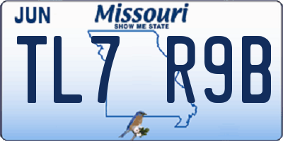 MO license plate TL7R9B