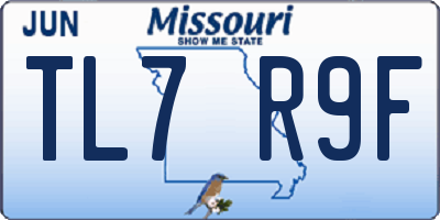 MO license plate TL7R9F