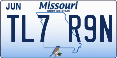 MO license plate TL7R9N
