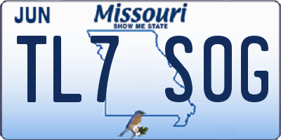 MO license plate TL7S0G