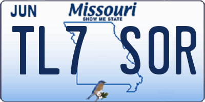 MO license plate TL7S0R
