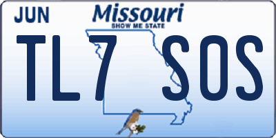 MO license plate TL7S0S