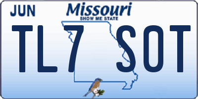 MO license plate TL7S0T