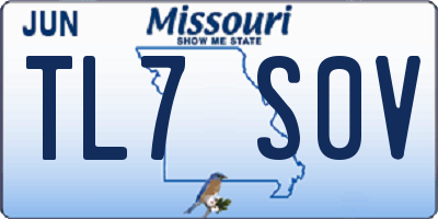 MO license plate TL7S0V
