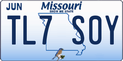MO license plate TL7S0Y