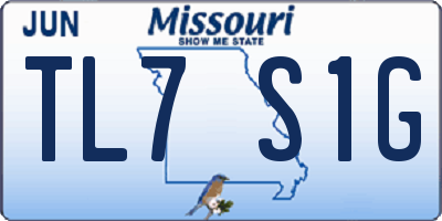 MO license plate TL7S1G