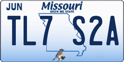 MO license plate TL7S2A