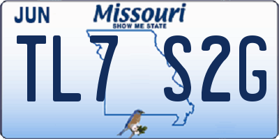 MO license plate TL7S2G