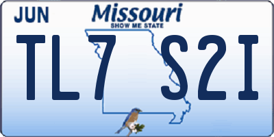 MO license plate TL7S2I