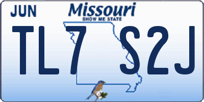 MO license plate TL7S2J