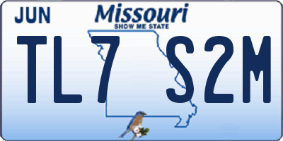 MO license plate TL7S2M