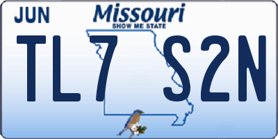 MO license plate TL7S2N