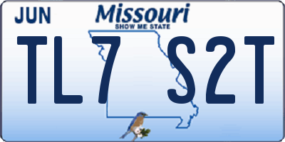 MO license plate TL7S2T