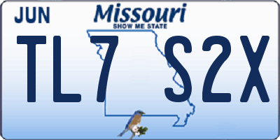MO license plate TL7S2X