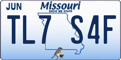 MO license plate TL7S4F