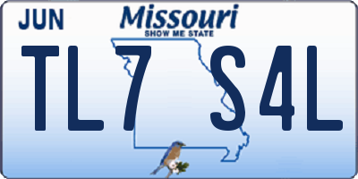 MO license plate TL7S4L