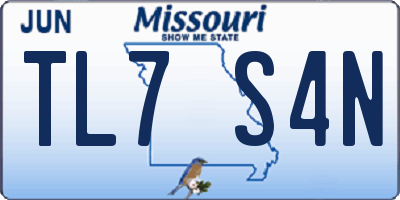 MO license plate TL7S4N