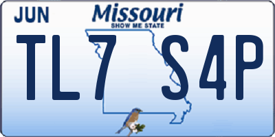 MO license plate TL7S4P
