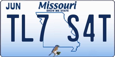 MO license plate TL7S4T