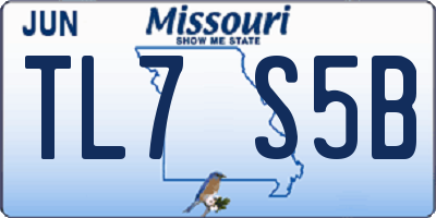 MO license plate TL7S5B