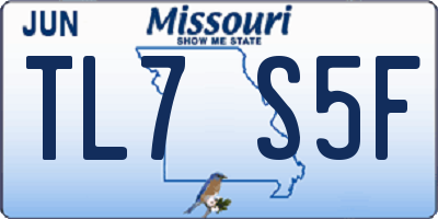 MO license plate TL7S5F