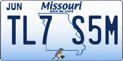 MO license plate TL7S5M