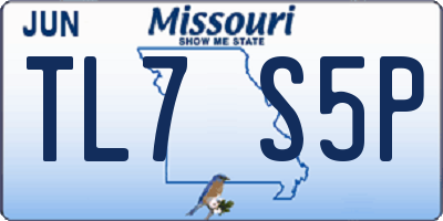 MO license plate TL7S5P