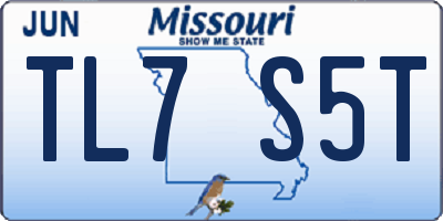 MO license plate TL7S5T