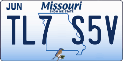 MO license plate TL7S5V