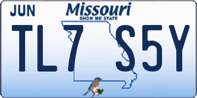 MO license plate TL7S5Y