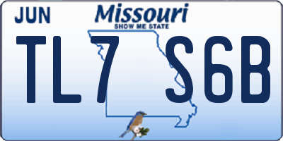 MO license plate TL7S6B