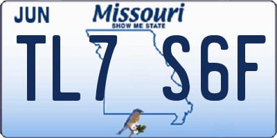 MO license plate TL7S6F