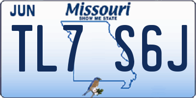 MO license plate TL7S6J