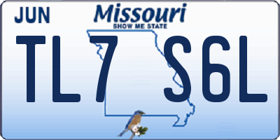 MO license plate TL7S6L