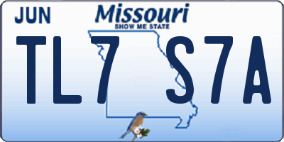 MO license plate TL7S7A