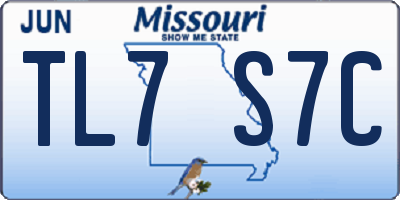 MO license plate TL7S7C