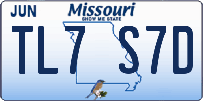 MO license plate TL7S7D