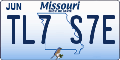 MO license plate TL7S7E
