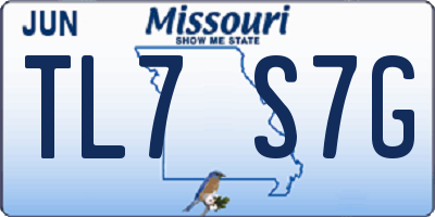 MO license plate TL7S7G