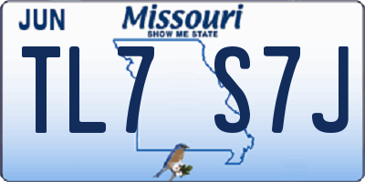 MO license plate TL7S7J