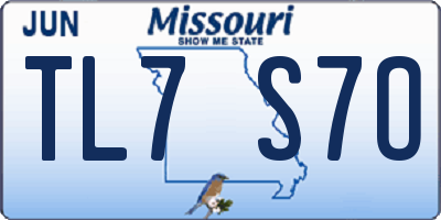 MO license plate TL7S7O